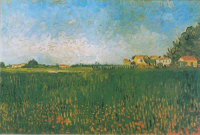 Vincent Van Gogh Farmhouses in a Wheat Field near Arles Sweden oil painting art